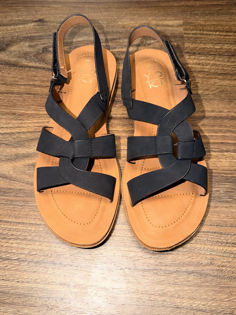 Yoki Black Strappy Slingback Sandals/Size 9/NWOB